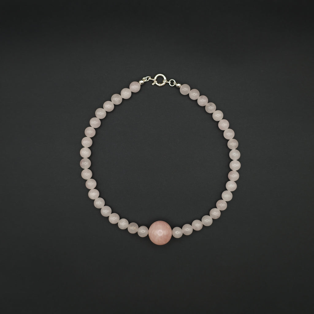 Huruma: Rosen quartz 10mm top view