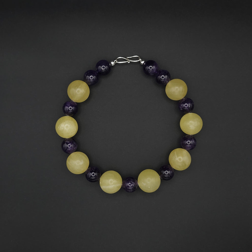 Kinga: lemon calcite, Amethyst