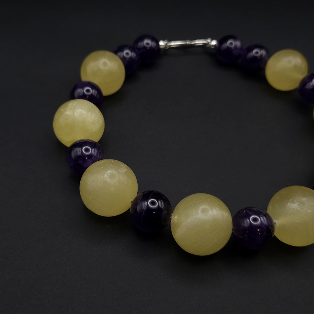 Kinga: lemon calcite, Amethyst