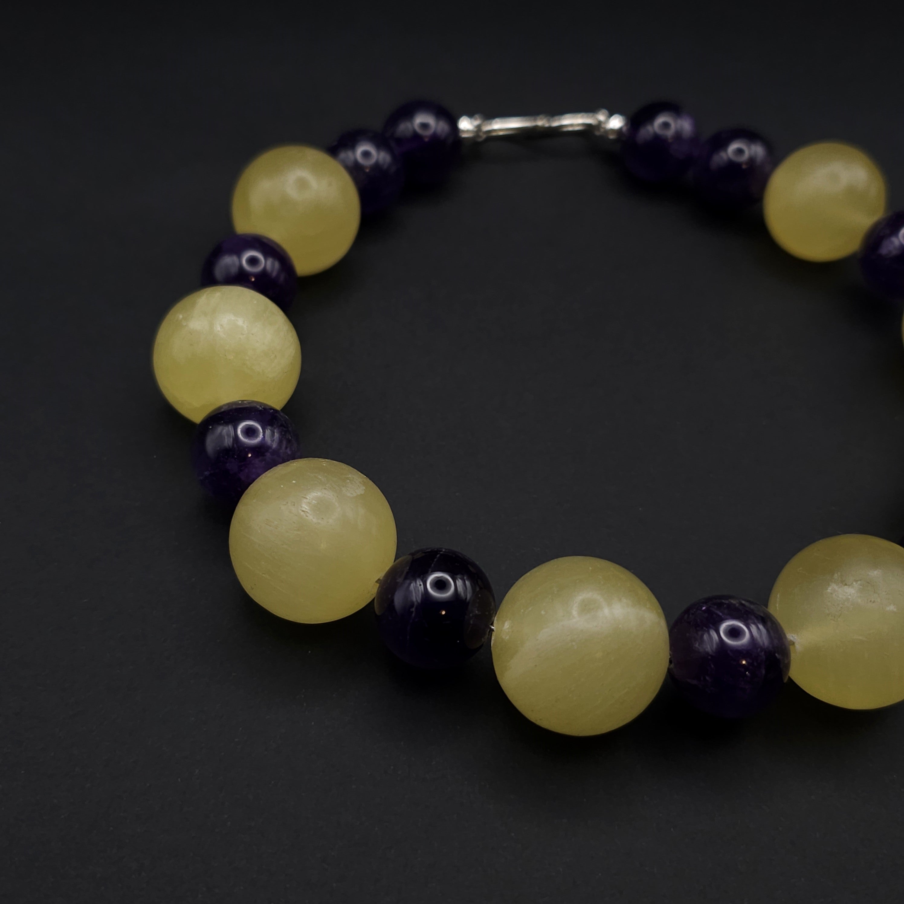 Kinga: lemon calcite, Amethyst
