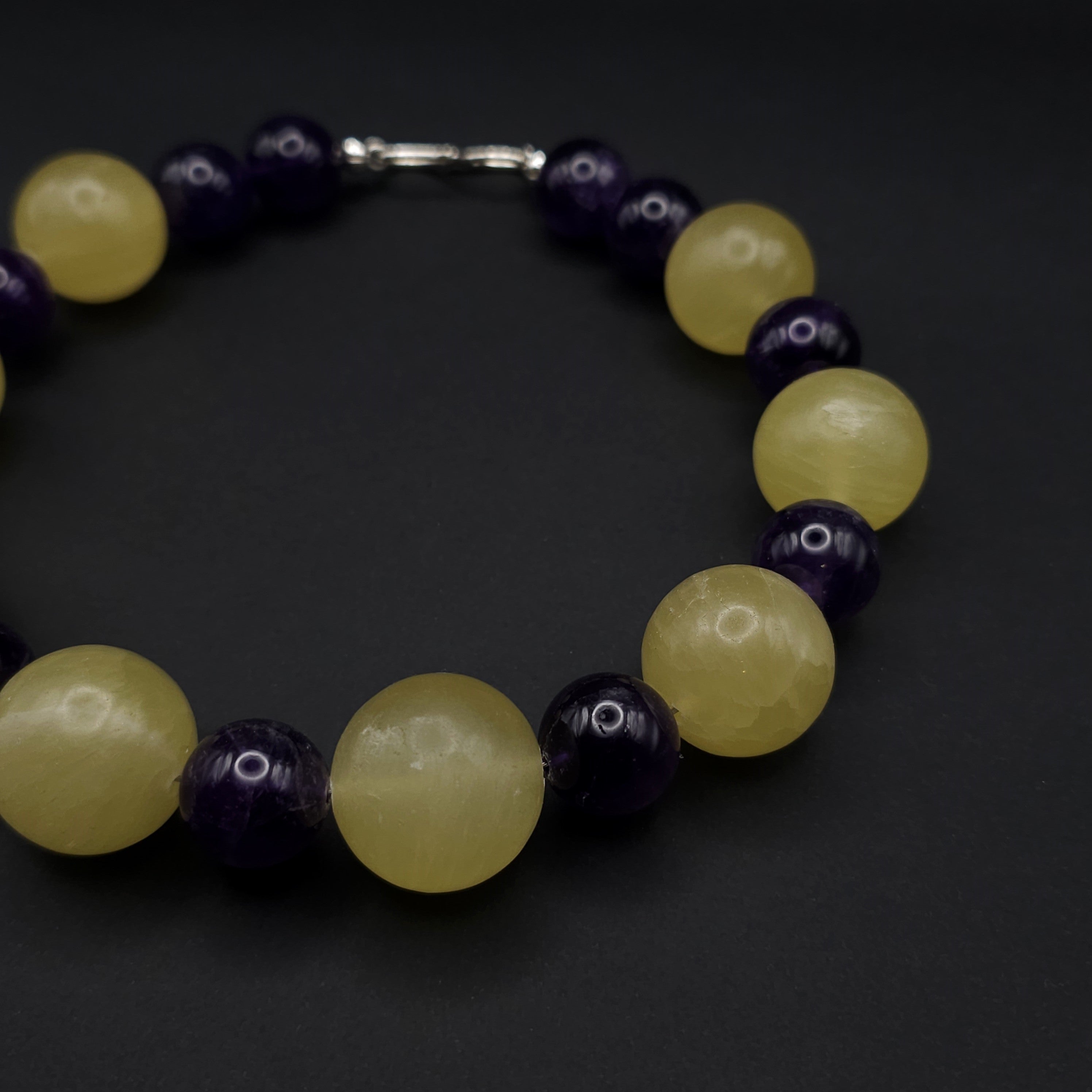 Kinga: lemon calcite, Amethyst