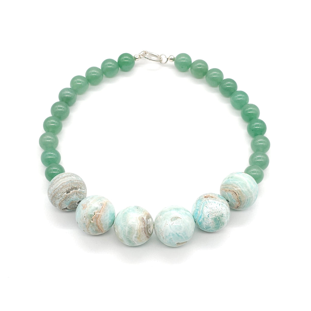 Masika: Aventurin, blue Aragonit front view