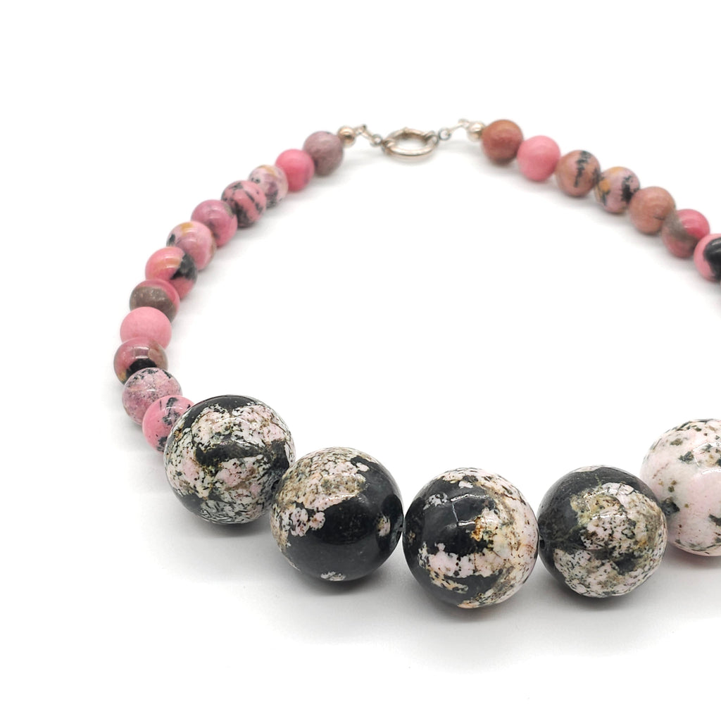 Moyo: Rhodonit, Pink Snowflake Obsidian left view