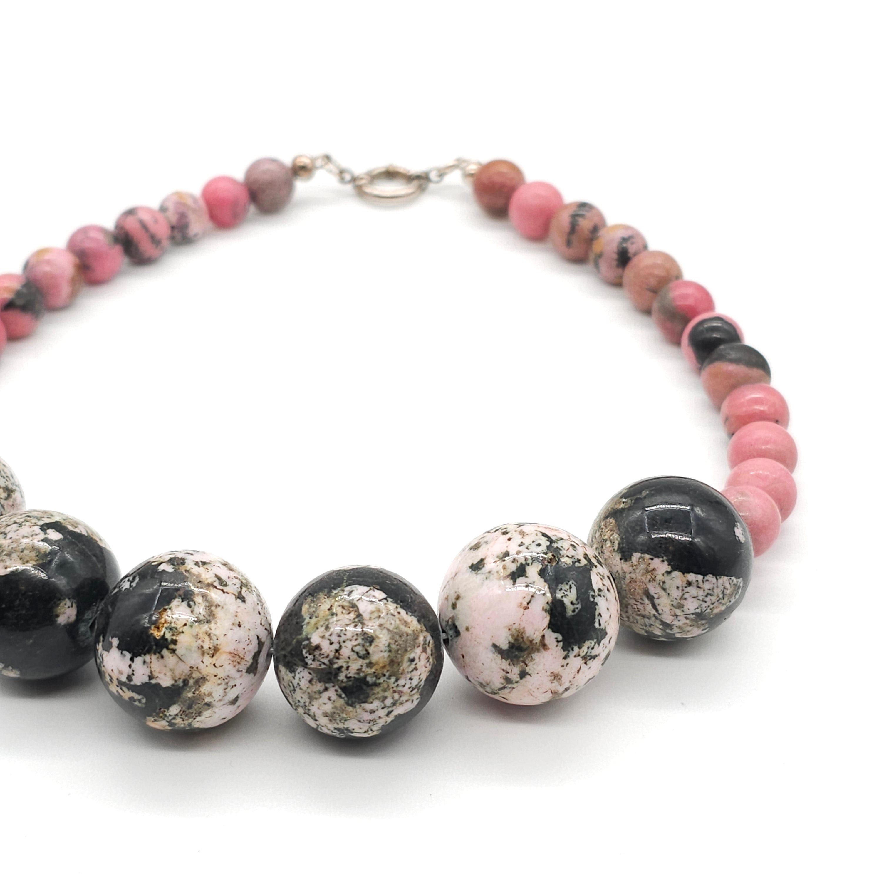 Moyo: Rhodonit, Pink Snowflake Obsidian right view