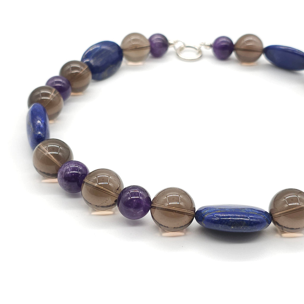 Nuru na Bluu: Amethyst Crystal Quartz Lapis left view